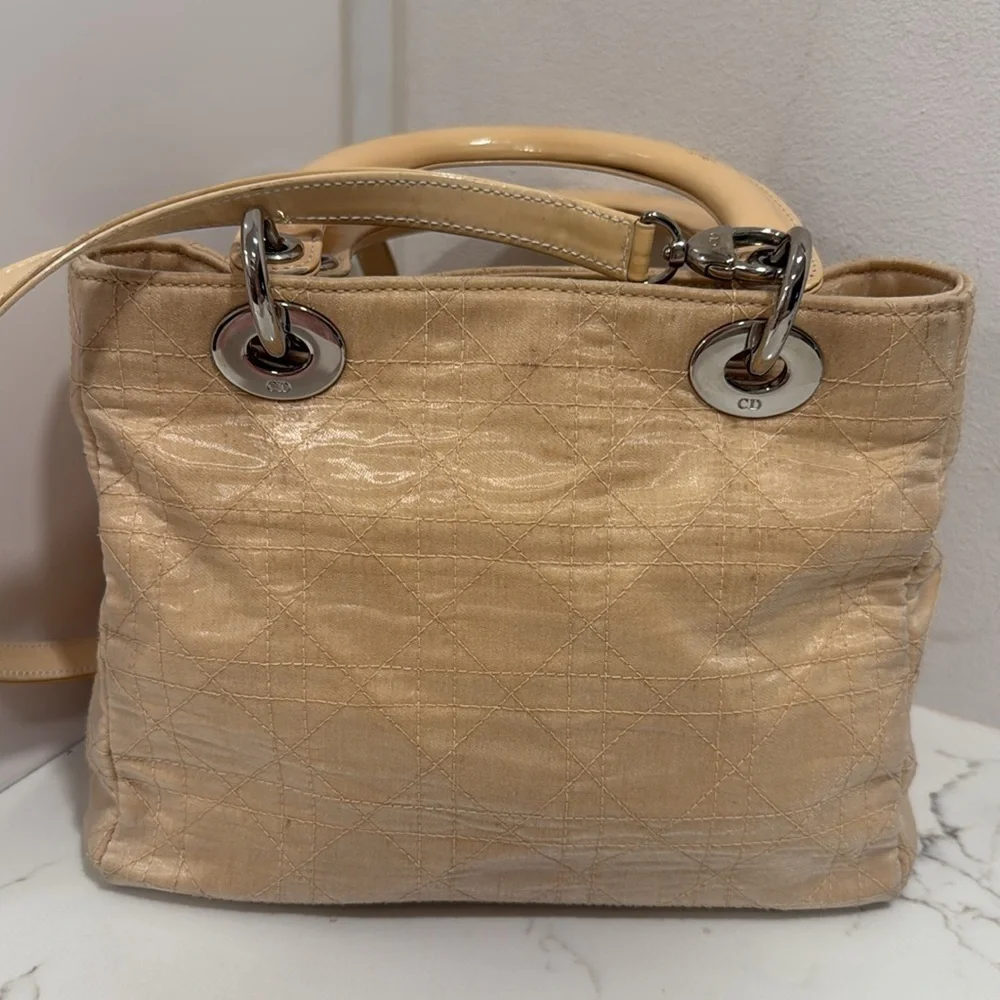 Authentic Christian Dior Lady Beige Hand Bag - Picture 5 of 9